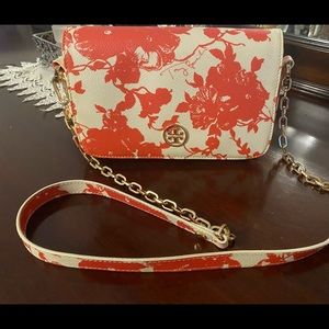TORY BURCH BAG IN ORANGE,WHITE,GOLD